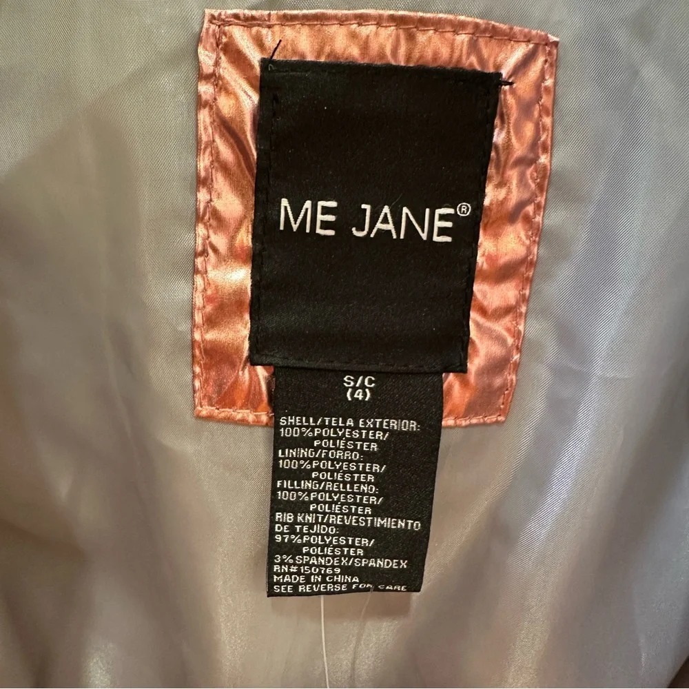 Girls Pink Metallic Winter Jacket
